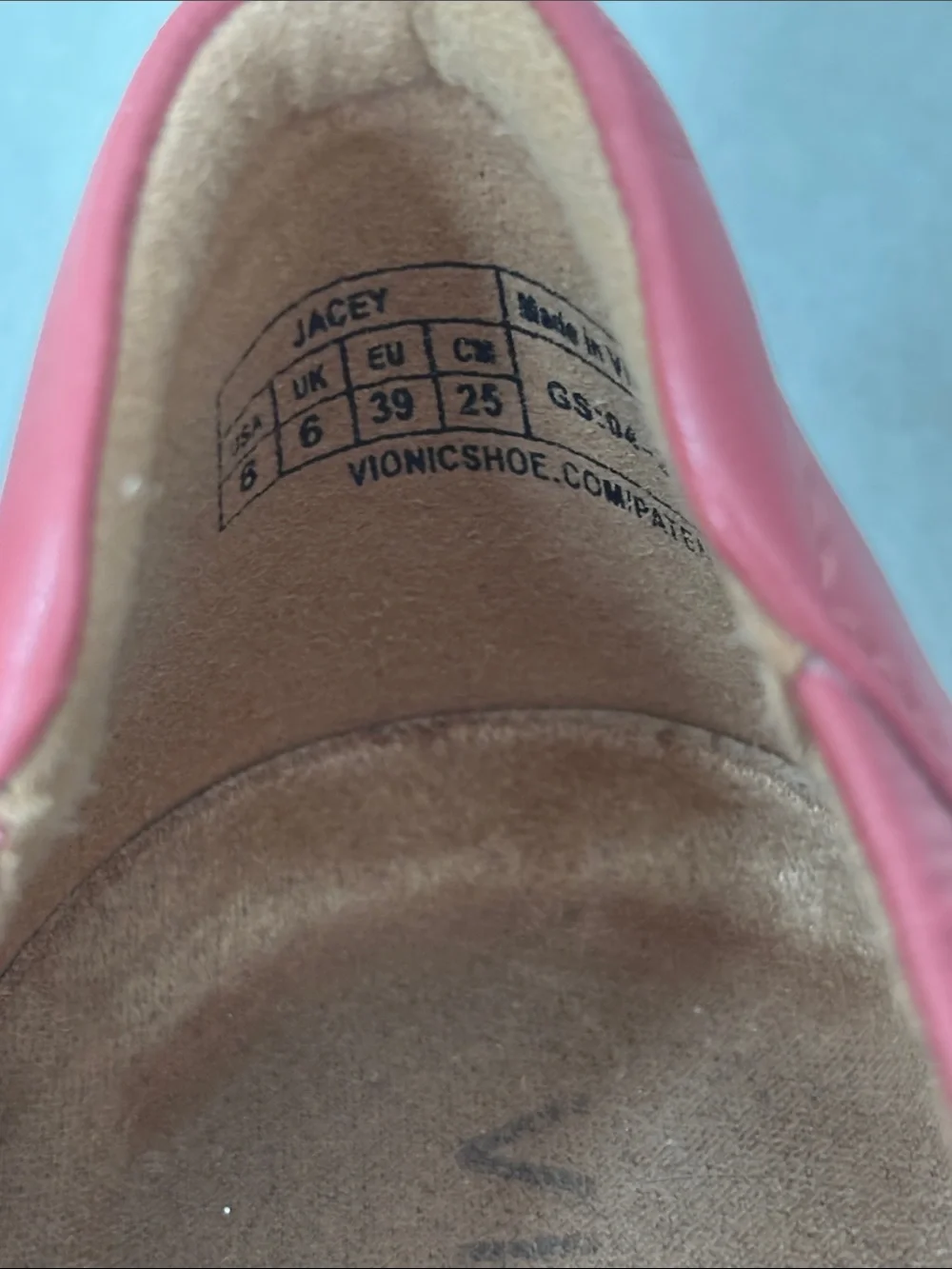 Vionic Jacey Wedge Leather Almond Toe Dusty Cedar Pink 8